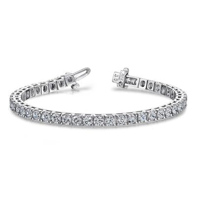 Sparkling White Gold Round Cut 8.80 Ct Natural Diamonds Tennis Bracelet