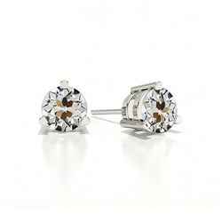 14K White Gold Stud Earrings with Diamond – 2 ct