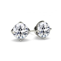 Drop Earrings 14K White Gold – Diamond Old Mine Cut 3 ct