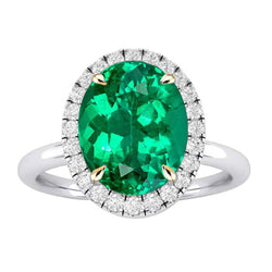 Genuine GIA Certified Emerald Colored Stone Ring 3.50 ct