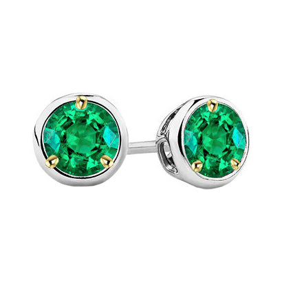 Natural Colombian Emerald Gemstone Earring – main view