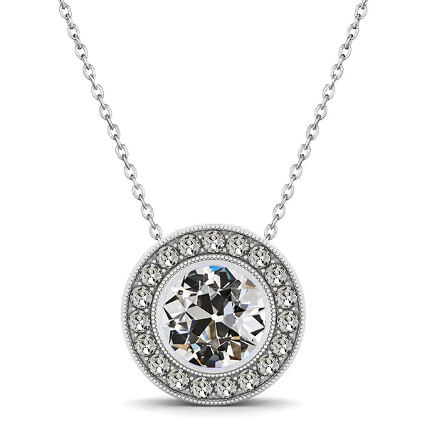 Genuine Brilliant Diamond Pendant 1.50 ct 14 Karat White Gold – main view