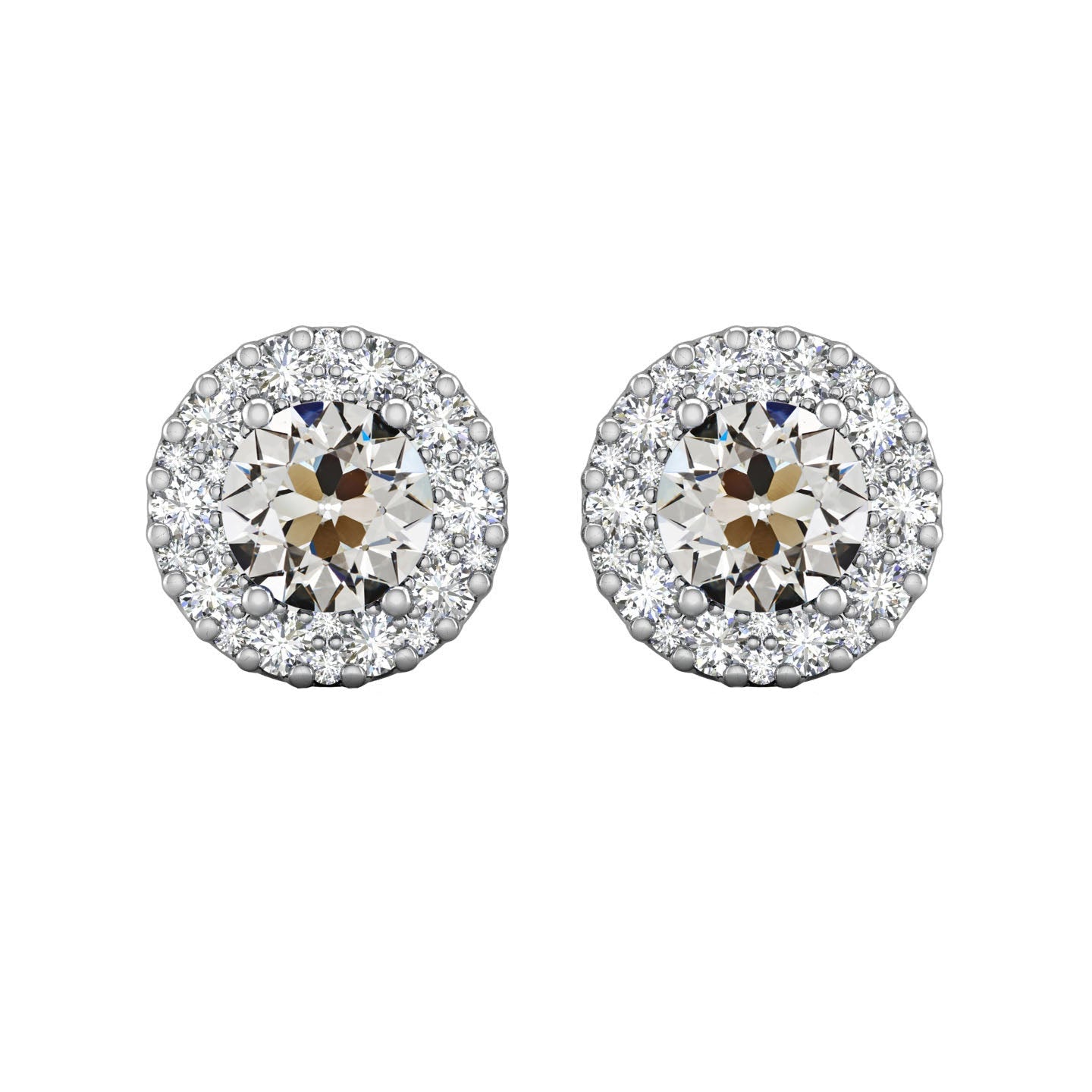 Fine Diamond Stud Earrings 6-ct 14 Karat White Gold – main view