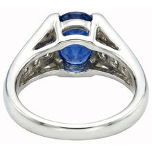 Sparkling Oval Ceylon Sapphire Natural Earth Mined DIAMOND ( NOT LAB GROWN )s Ring 2.10 Carats White Gold