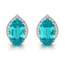 Sparkling Paraiba Earrings in White Gold 2.70ct