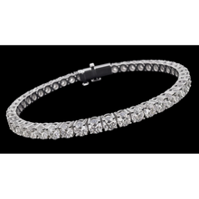 Sparkling 14K Lab Grown Tennis Bracelet 8 Carat White Gold
