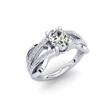Sparkling Oval & Round Real Natural Earth Mined Diamond Engagement Ring 2 Carat White Gold 14K