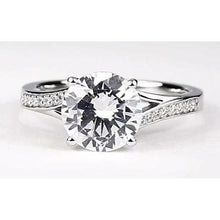 Split Shank Engagement Ring 2.50 Carats Real Round Diamond White Gold 14K