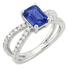 Split Shank Engagement Ring Blue Sapphire & Natural Earth Mined Diamond 4.25 Carats