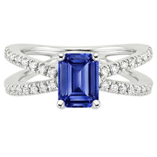 Split Shank Engagement Ring Blue Sapphire & Natural Earth Mined Diamond 4.25 Carats