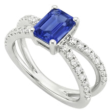 Split Shank Engagement Ring Blue Sapphire & Natural Earth Mined Diamond 4.25 Carats