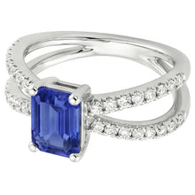 Split Shank Engagement Ring Blue Sapphire & Natural Earth Mined Diamond 4.25 Carats