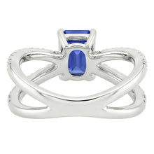 Split Shank Engagement Ring Blue Sapphire & Natural Earth Mined Diamond 4.25 Carats