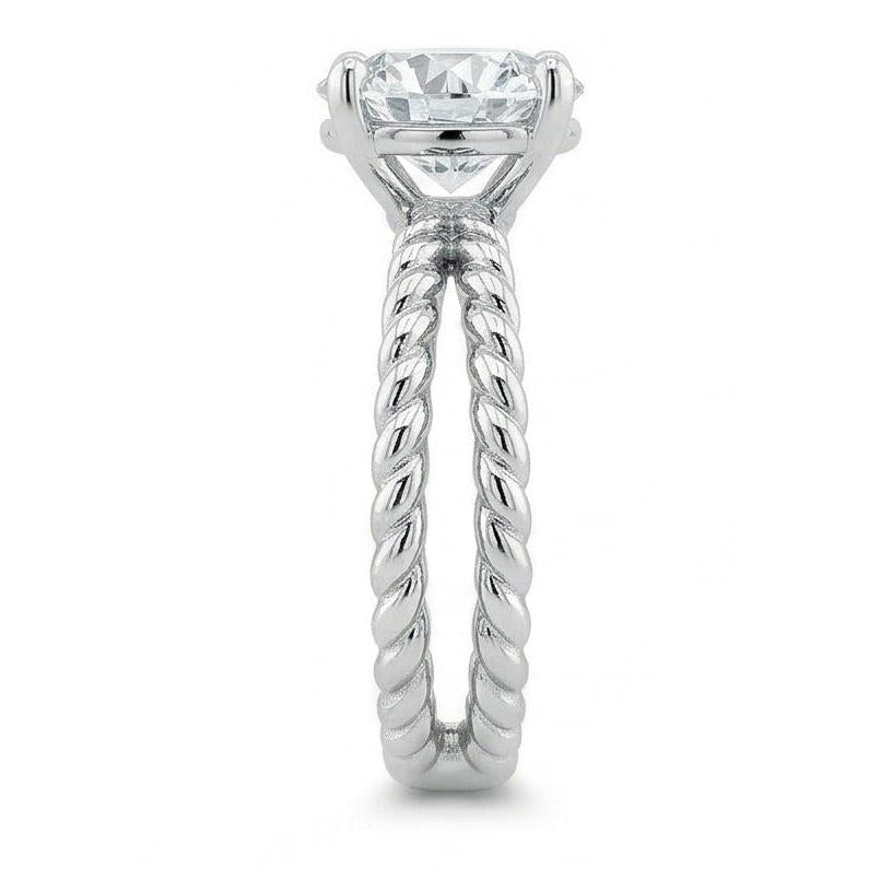 Split Shank Natural Earth Mined Diamond Solitaire 3 Ct Wedding Ring White Gold 14K