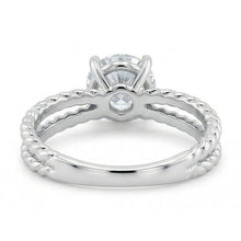 Split Shank Natural Earth Mined Diamond Solitaire 3 Ct Wedding Ring White Gold 14K