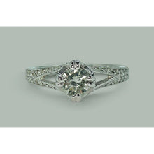 Split Shank Real Diamond Solitaire With Accents Engagement Ring 1.65 Carats