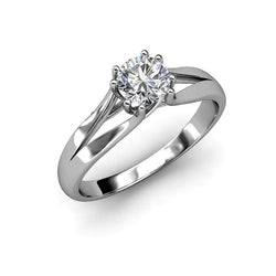 Split Shank Round Cut 1.75 Carats Solitaire Real Diamond Engagement Ring