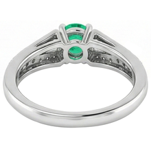 Split Shank Round Green Emerald Ring 1.75 Carats White Gold 14K