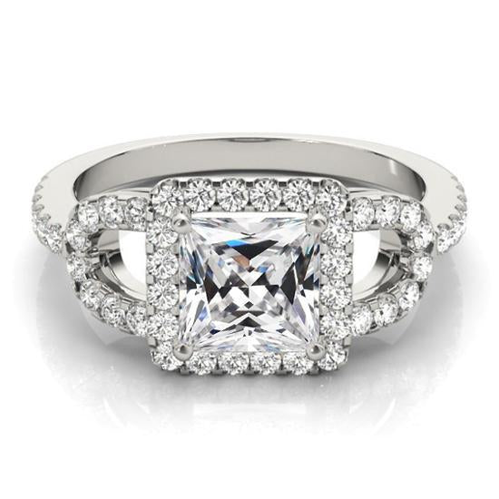 Square Cut Old Miner Genuine Diamond Halo Ring Gold Ladies Jewelry 6.50 Carats