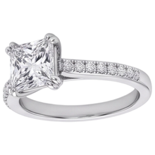 Square Cut Old Miner Natural Earth Mined Diamond Wedding Ring Double Prong Set 5 Carats