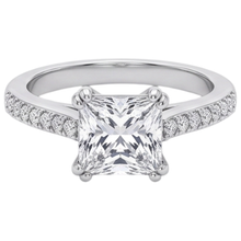 Square Cut Old Miner Natural Earth Mined Diamond Wedding Ring Double Prong Set 5 Carats