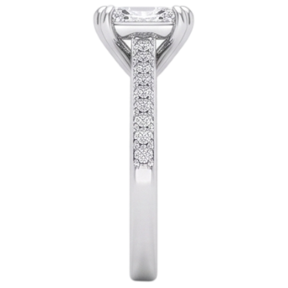 Square Cut Old Miner Natural Earth Mined Diamond Wedding Ring Double Prong Set 5 Carats