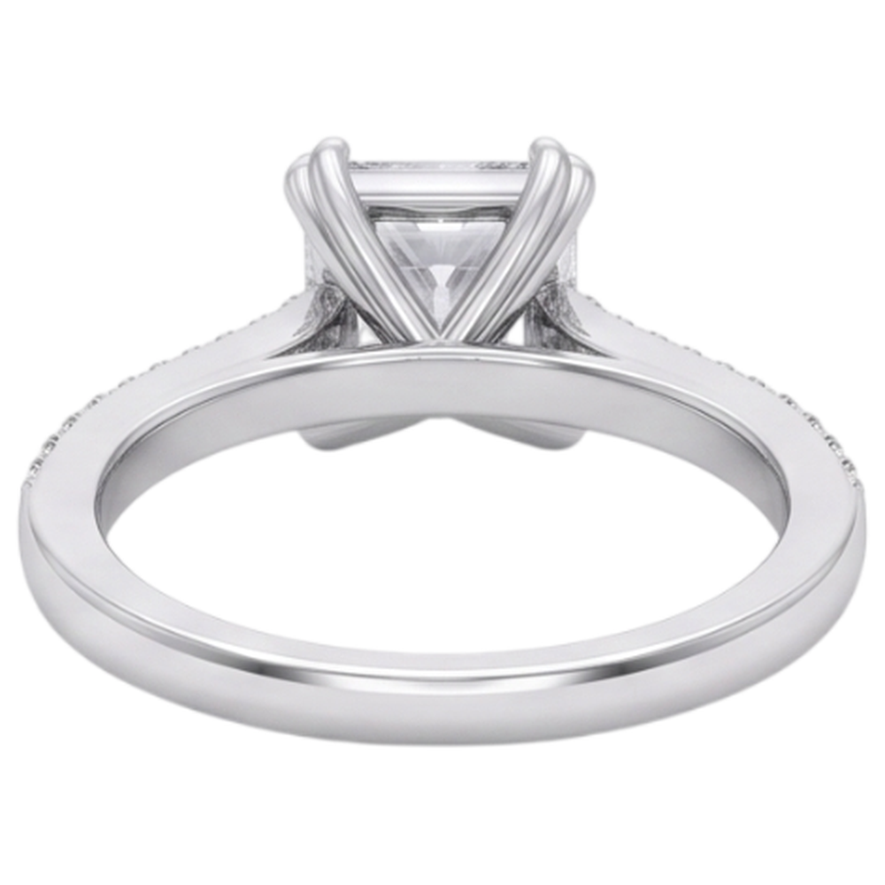Square Cut Old Miner Natural Earth Mined Diamond Wedding Ring Double Prong Set 5 Carats