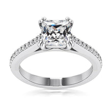Square Cut Old Miner Real Diamond Wedding Ring Double Prong Set 5 Carats