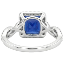 Square Designer Blue Sapphire Ring