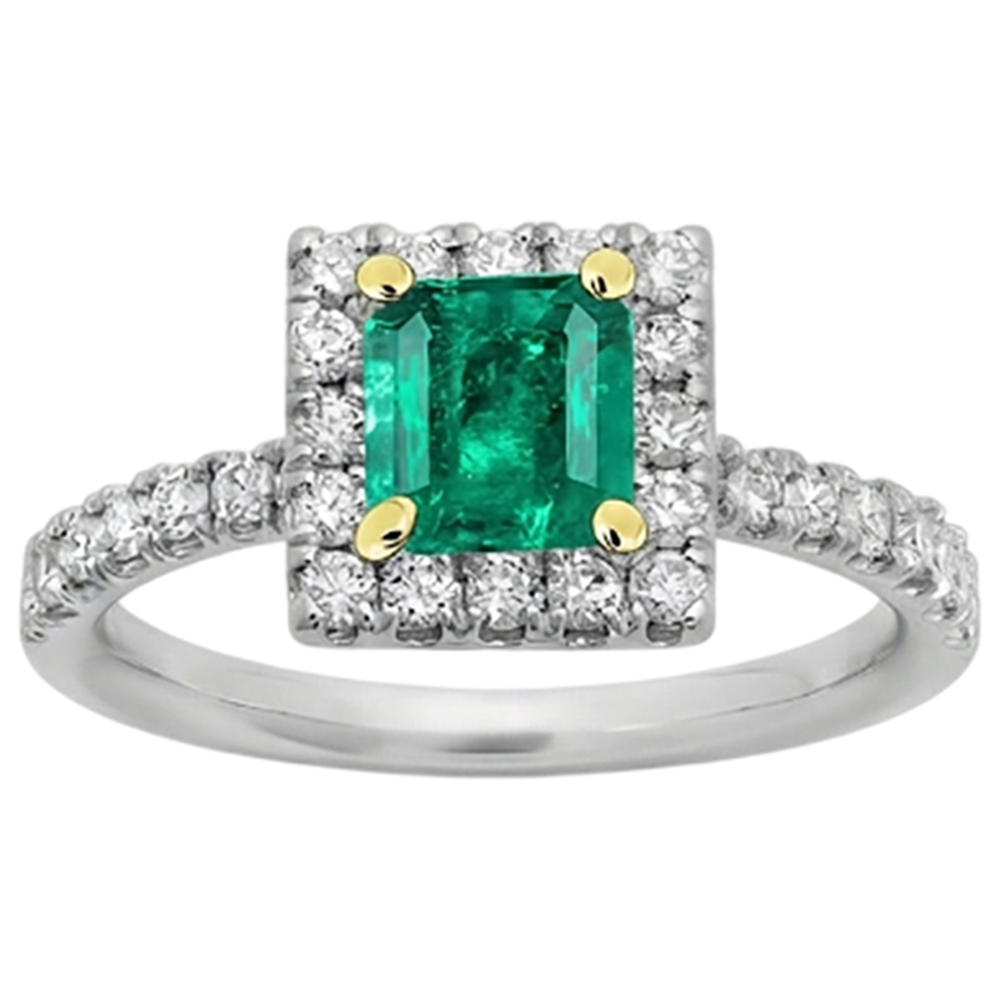 Exquisite Fine Emerald Colored Stone Ring 3 ct – angle view