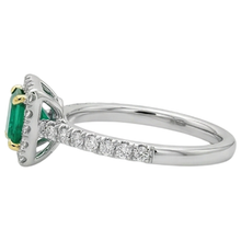 Colored Stone Ring Two-Tone 14K Gold with Fine Emerald – back view