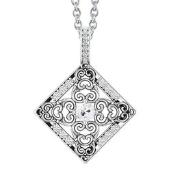 Square Natural Diamond Pendant Round Old Mine Cut 2 Carats With Bail Prong Set