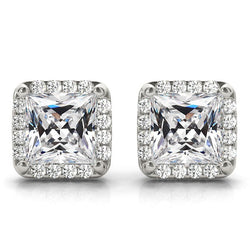 10.50 ct Diamond Earrings in 14K White Gold