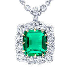 Authentic Cushion Cut Fine Emerald Gemstone Pendant – 5 ct in