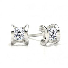Genuine Diamond Stud Earrings 2 ct 14 Karat White Gold – main view
