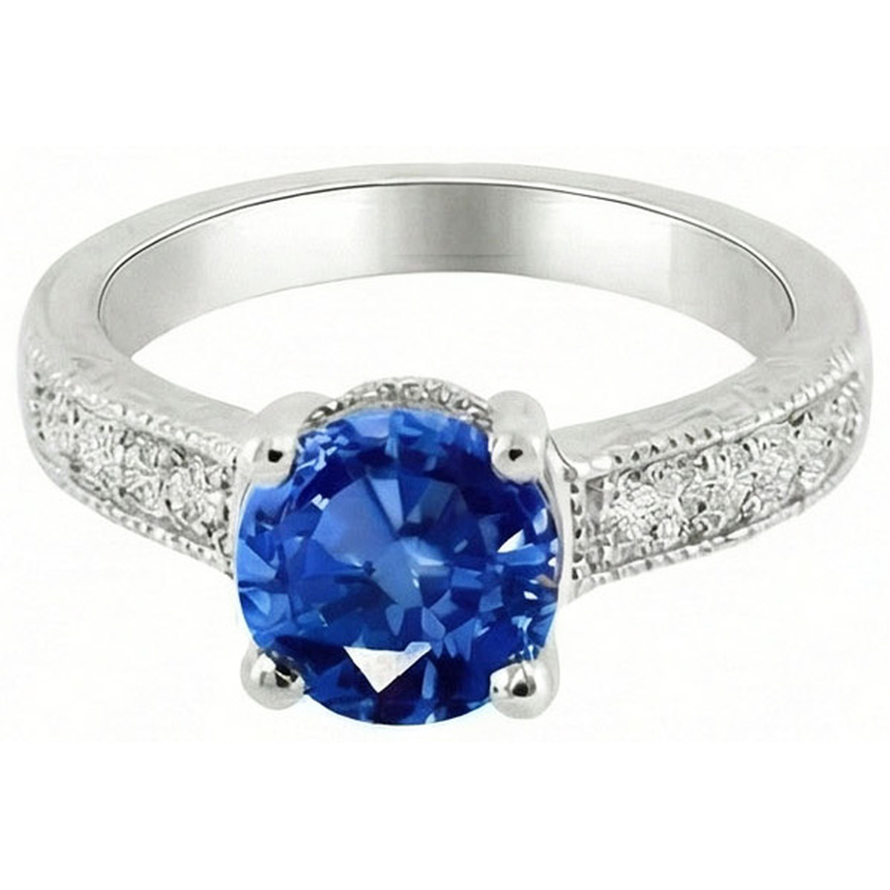 Sri Lanka Blue Gems Natural Earth Mined DIAMOND ( NOT LAB GROWN ) Ring