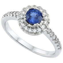 Sri Lanka Blue Sapphire And Natural Earth Mined DIAMOND ( NOT LAB GROWN ) Ring White Gold 1.60 Ct