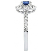 Sri Lanka Blue Sapphire And Natural Earth Mined DIAMOND ( NOT LAB GROWN ) Ring White Gold 1.60 Ct