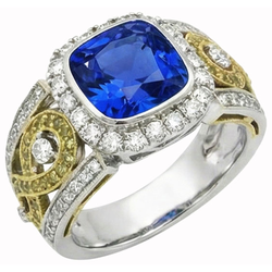 Natural Sapphire Ring 3.26ct - Yellow Gold 14K