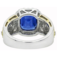 natural round sapphire 3.26ct ring profile view