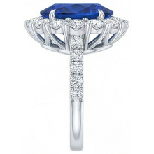 natural round sapphire 4.50ct ring profile view