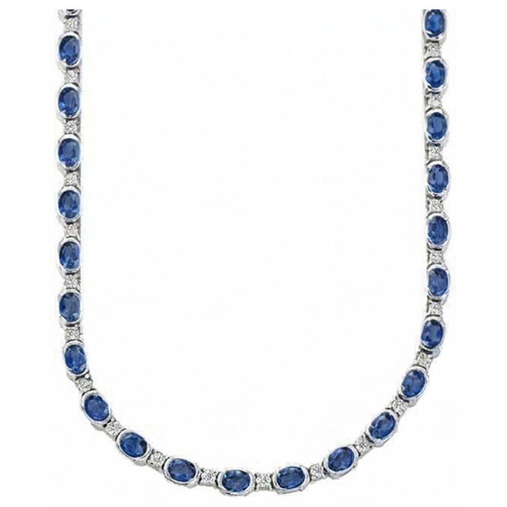 Sri Lanka Blue Sapphire Natural Earth Mined DIAMOND ( NOT LAB GROWN ) 40.25 Carats Women Necklace