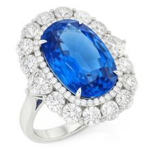 Sri Lanka Blue Sapphire Natural Earth Mined DIAMOND ( NOT LAB GROWN ) 8.25 Ct Ring Gold White 14K