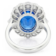 Sri Lanka Blue Sapphire Natural Earth Mined DIAMOND ( NOT LAB GROWN ) 8.25 Ct Ring Gold White 14K