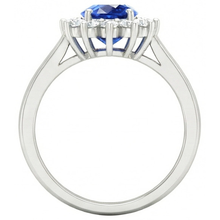Sri Lanka Blue Sapphire Natural Earth Mined DIAMOND ( NOT LAB GROWN ) Engagement Ring 2.60 Ct White Gold 14K