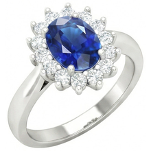 Sri Lanka Blue Sapphire Natural Earth Mined DIAMOND ( NOT LAB GROWN ) Engagement Ring 2.60 Ct White Gold 14K