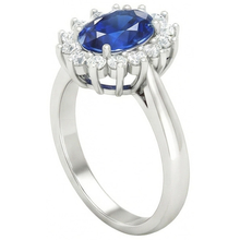 Sri Lanka Blue Sapphire Natural Earth Mined DIAMOND ( NOT LAB GROWN ) Engagement Ring 2.60 Ct White Gold 14K