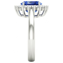 Sri Lanka Blue Sapphire Natural Earth Mined DIAMOND ( NOT LAB GROWN ) Engagement Ring 2.60 Ct White Gold 14K