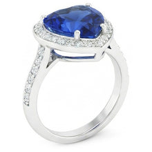 Sri Lanka Blue Sapphire Natural Earth Mined Diamond Ring White Gold 4.5 Ct