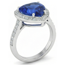 Sri Lanka Blue Sapphire Natural Earth Mined Diamond Ring White Gold 4.5 Ct